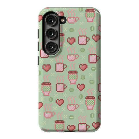 Pastel Coffee Pixel Art Pattern Phone Case